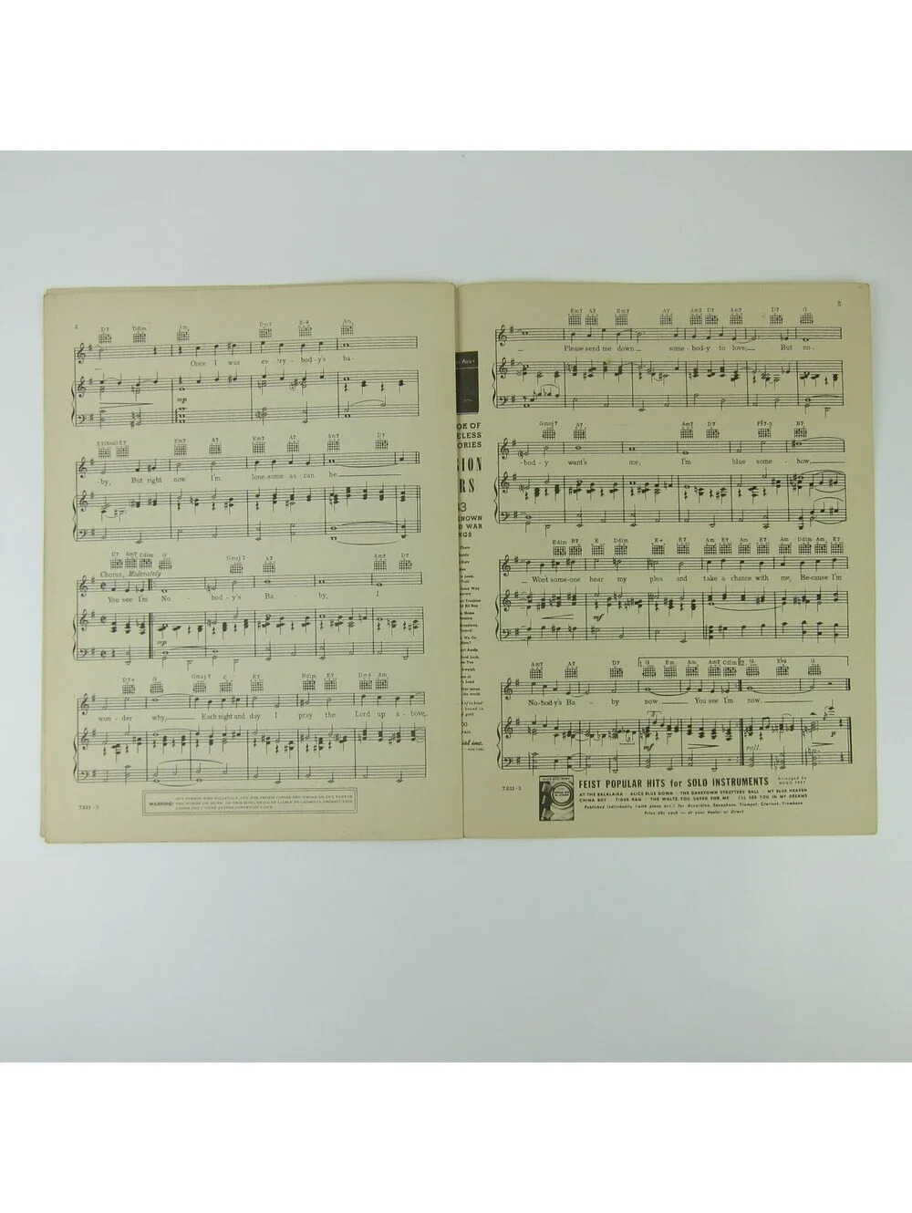 Sheet Music I'm Nobody's Baby Andy Hardy Judy Garland Mickey Rooney Antique 1921